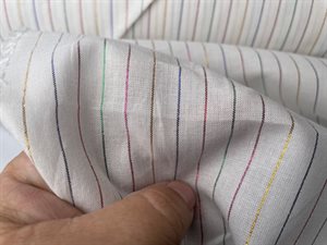 Bomuldspoplin  - florlet, multi color striber